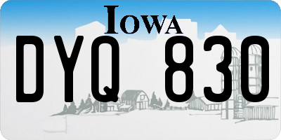 IA license plate DYQ830