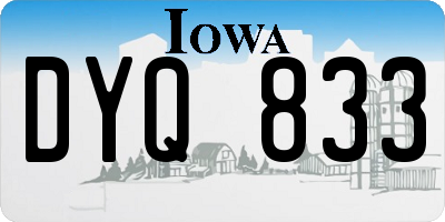 IA license plate DYQ833