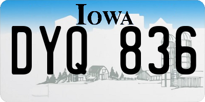 IA license plate DYQ836