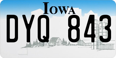IA license plate DYQ843