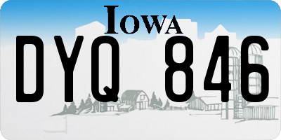 IA license plate DYQ846