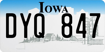 IA license plate DYQ847