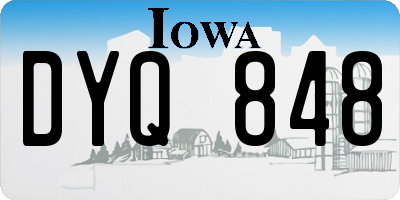 IA license plate DYQ848