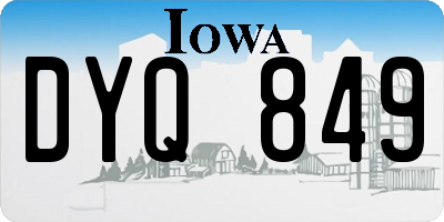 IA license plate DYQ849