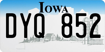 IA license plate DYQ852
