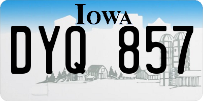IA license plate DYQ857