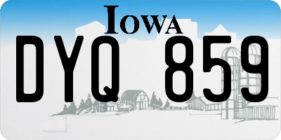 IA license plate DYQ859