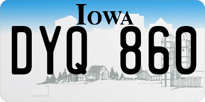 IA license plate DYQ860