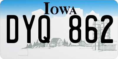 IA license plate DYQ862