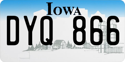 IA license plate DYQ866