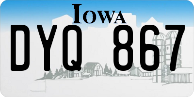 IA license plate DYQ867