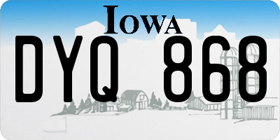 IA license plate DYQ868