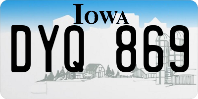 IA license plate DYQ869
