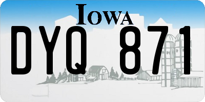 IA license plate DYQ871