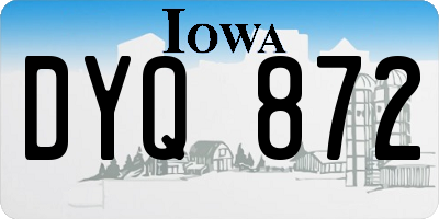 IA license plate DYQ872