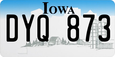 IA license plate DYQ873