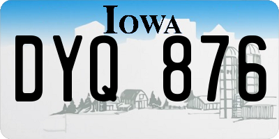 IA license plate DYQ876
