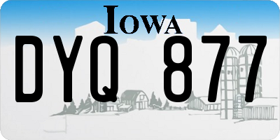 IA license plate DYQ877