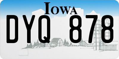 IA license plate DYQ878
