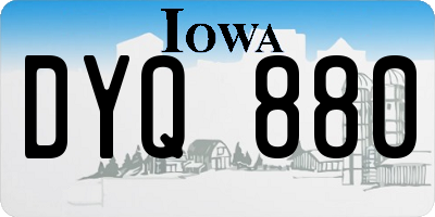 IA license plate DYQ880