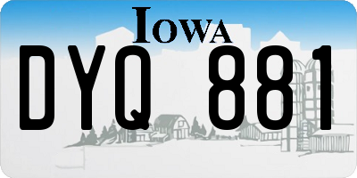 IA license plate DYQ881