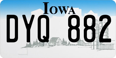 IA license plate DYQ882