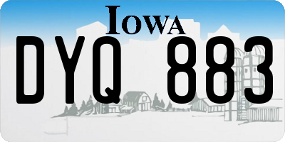 IA license plate DYQ883
