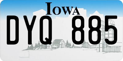 IA license plate DYQ885