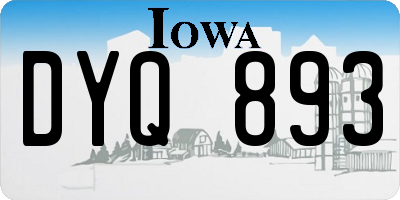 IA license plate DYQ893