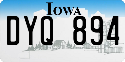 IA license plate DYQ894