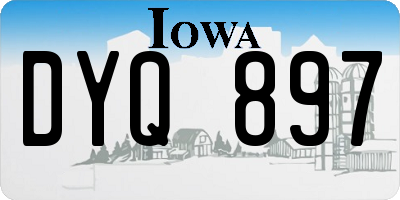 IA license plate DYQ897