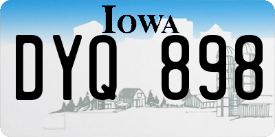 IA license plate DYQ898