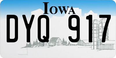 IA license plate DYQ917