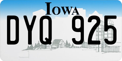 IA license plate DYQ925