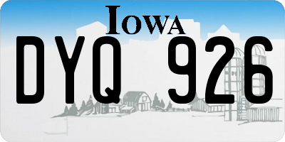 IA license plate DYQ926