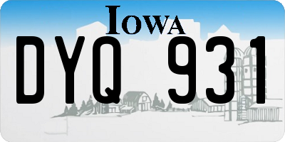IA license plate DYQ931