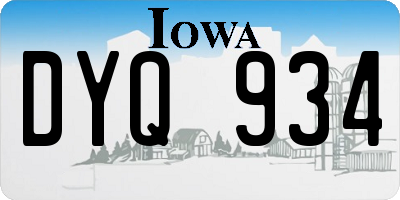 IA license plate DYQ934