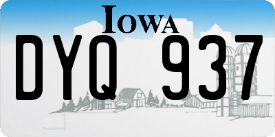 IA license plate DYQ937