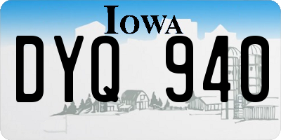 IA license plate DYQ940