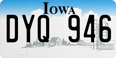 IA license plate DYQ946