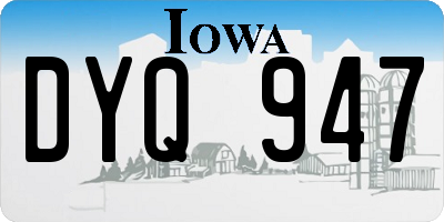 IA license plate DYQ947