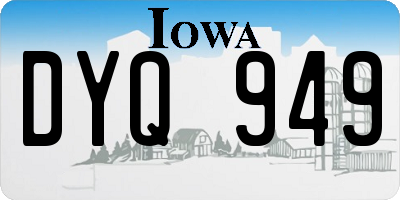 IA license plate DYQ949
