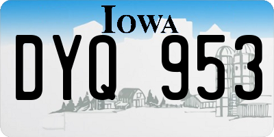 IA license plate DYQ953