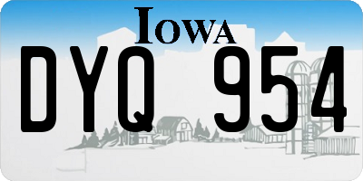 IA license plate DYQ954