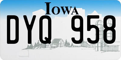 IA license plate DYQ958