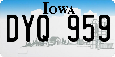 IA license plate DYQ959