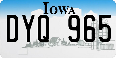 IA license plate DYQ965