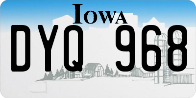 IA license plate DYQ968