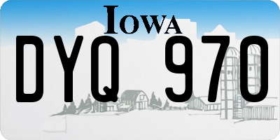 IA license plate DYQ970