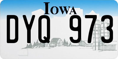 IA license plate DYQ973